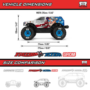Arrma ARA2130FF 1/16 FREEDOM FLYER GROM 4X4 RTR Brushed Monster Truck, White