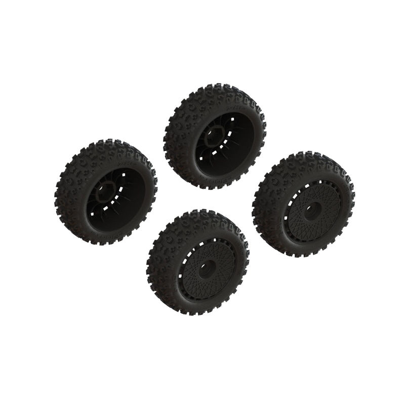 ARRMA ARA550114 dBoots '2-HO' Tire Set Glued Black 2 Pairs