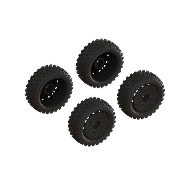 ARRMA ARA550114 dBoots '2-HO' Tire Set Glued Black 2 Pairs