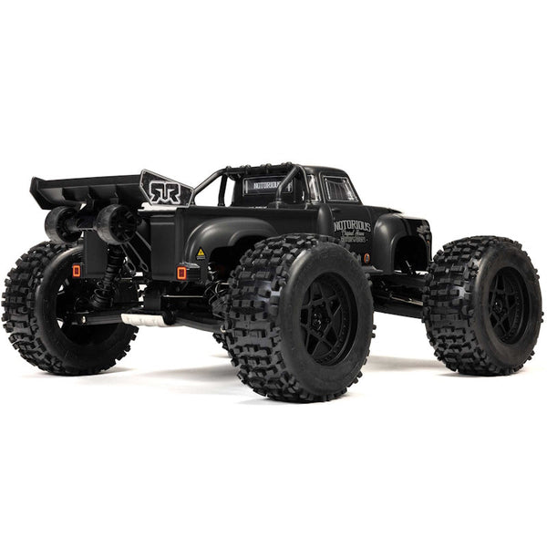 ARRMA - ARA8611V6T2 1/8 NOTORIOUS 6S V6 4X4 BLX Brushless Stunt Truck RTR, Black