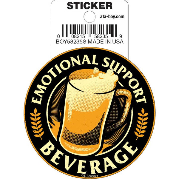 Little Shop of Magic Tobe Fonseca: Emotional Support Beverage Beer Die Cut Vinyl Sticker - 3" — Toys and Collectible