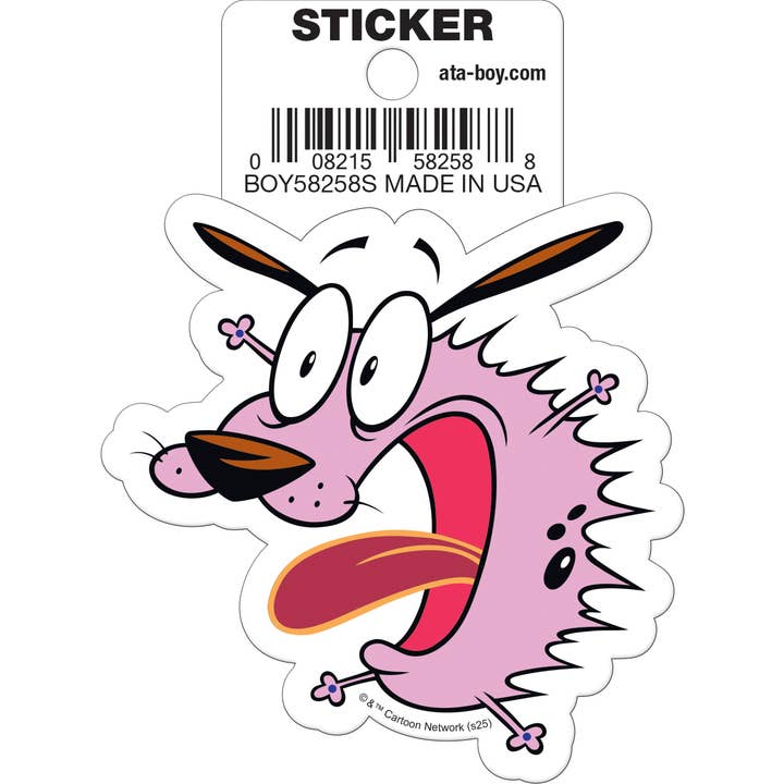 Little Shop of Magic Courage the Cowardly Dog: Scared Die Cut Vinyl Sticker - 3" — Toys and Collectible