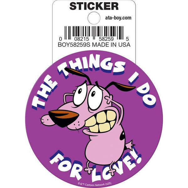 Little Shop of Magic Courage the Cowardly Dog: The Things I Do For Love Die Cut Vinyl Sticker - 3" — Toys and Collectible