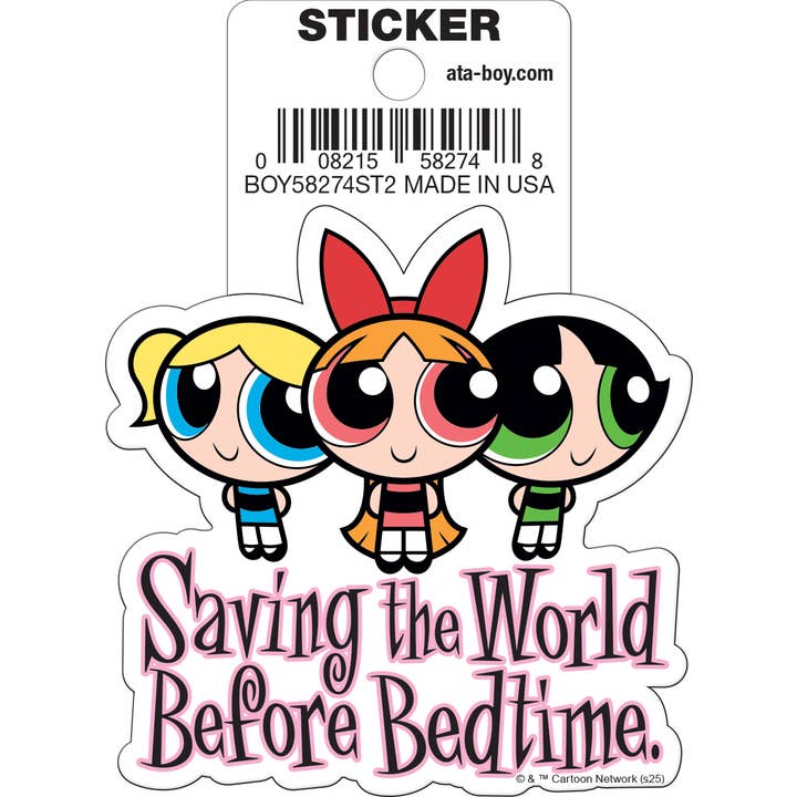 Little Shop of Magic Powerpuff Girls: Saving the World Before Bedtime Die Cut Vinyl Sticker - 3" — Toys and Collectible