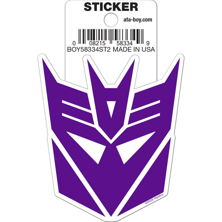 Little Shop of Magic Ata-Boy Stickers: Die Cut Vinyl Sticker - 3" - Transformers - Decepticon Logo — Toys and Collectible