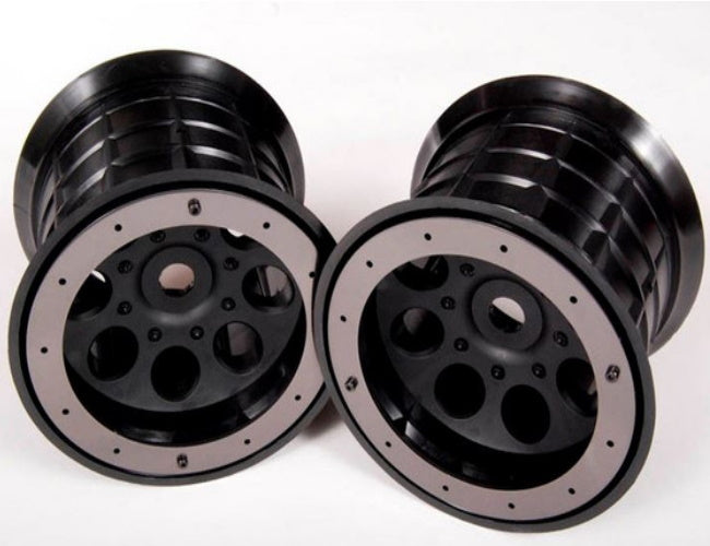 Axial AX8014 1/8th Oversize Bead Lock 8 Hole Wheels Black (2)