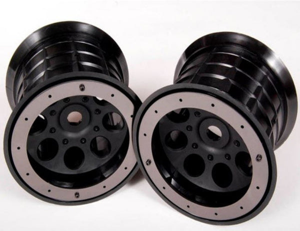 Axial AX8014 1/8th Oversize Bead Lock 8 Hole Wheels Black (2)