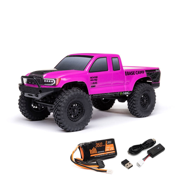 Axial 1/24 SCX24 Base Camp 4X4 RTR Brushed Rock Crawler Pink