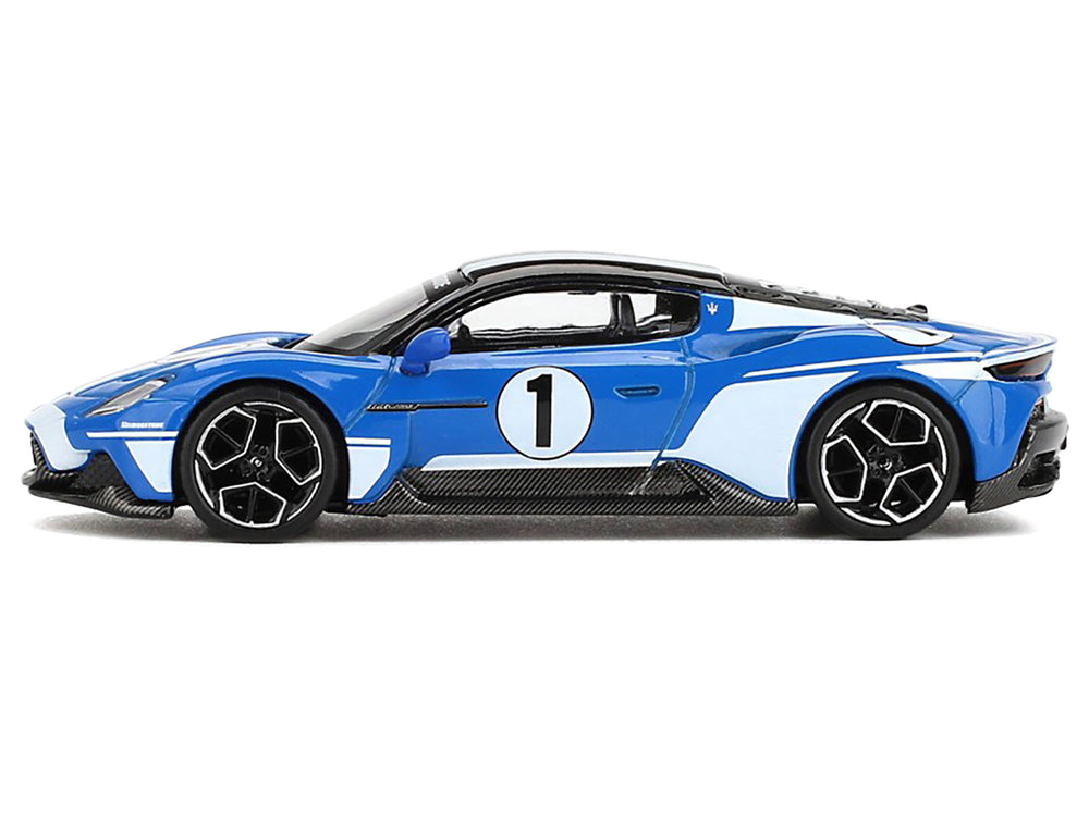 BBR - Maserati MC20 #1 Blue with White Stripes and Black Top "Maserati Performance Experience" 1/64 Diecast Model Car by BBR