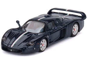 BBR - Maserati MC12 Stradale Blue Metallic with White Stripe 1/64 Diecast Model Car by BBR