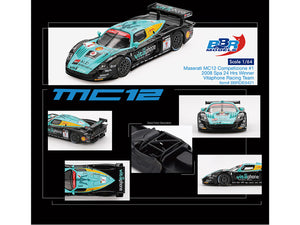 BBR - Maserati MC12 Competizione #1 Michael Bartels - Andrea Bertolini - Eric van de Poele - Stephane Sarrazin "Vitaphone Racing Team" Winner "24 Hours of Spa" (2008) 1/64 Diecast Model Car by BBR