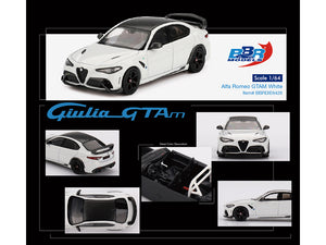 BBR - Alfa Romeo Giulia GTAm White with Carbon Top 1/64 Diecast Model Car by BBR