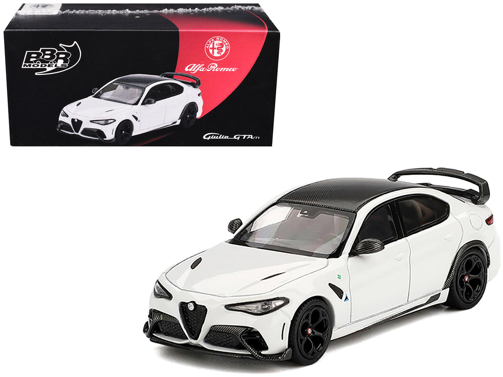 BBR - Alfa Romeo Giulia GTAm White with Carbon Top 1/64 Diecast Model Car by BBR