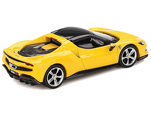 BBR - Ferrari 296 GTB Giallo Modena Yellow with Black Top 1/64 Diecast Model Car by BBR