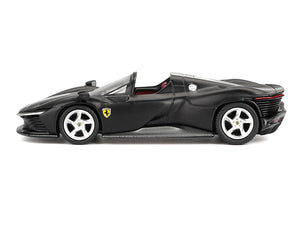 BBR - Ferrari Daytona SP3 Matt Black with White Stripes and Red Interior 1/64 Diecast Model Car by BBR