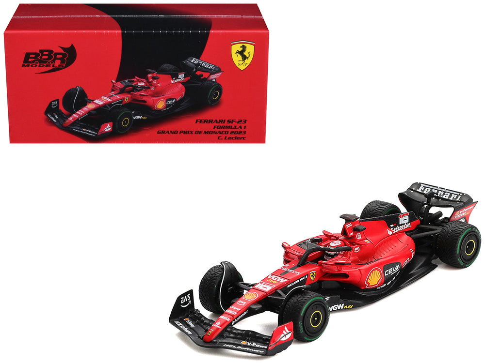 BBR - Ferrari SF-23 #16 Charles Leclerc Formula One F1 "Monaco GP" (2023) 1/64 Diecast Model Car by BBR Models