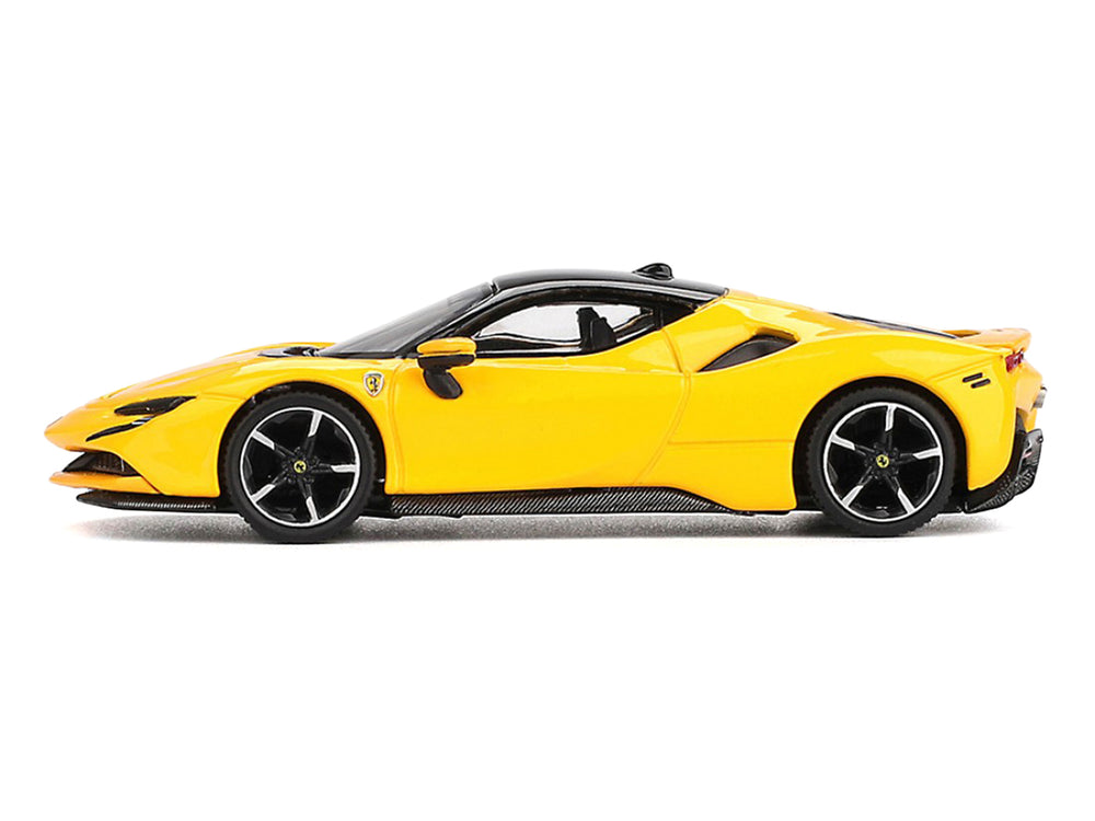 BBR - Ferrari SF90 Giallo Modena Yellow with Black Top 1/64 Diecast Model Car by BBR