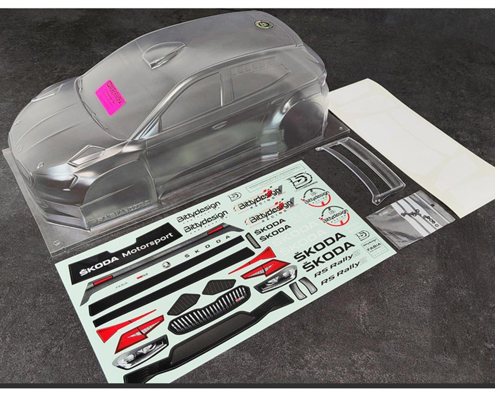 PowerHobby Bittydesign SKODA Fabia RS Rally2 1/10 Rally Body Clear 190mm (Hard/1.2mm)
