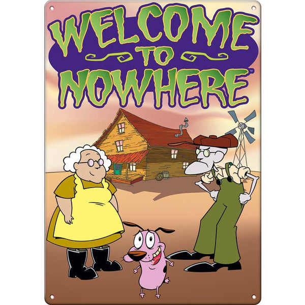 Little Shop of Magic Courage the Cowardly Dog: Welcome To Nowhere Metal Sign — Toys and Collectible