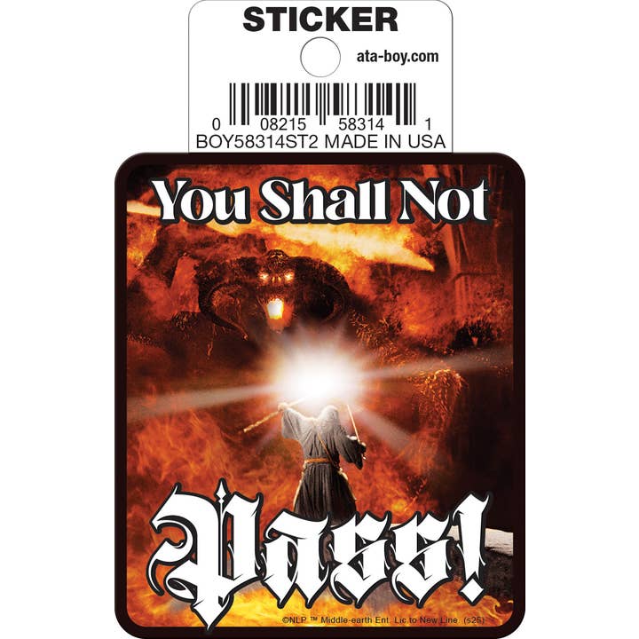 Little Shop of Magic Lord of the Rings: Gandalf You Shall Not Pass Die Cut Vinyl Sticker - 3" — Toys and Collectible