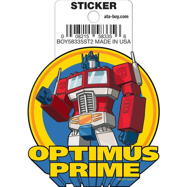 Little Shop of Magic Transformers: Optimus Prime On Blue Die Cut Vinyl Sticker - 3" — Toys and Collectible
