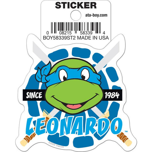 Little Shop of Magic Teenage Mutant Ninja Turtles: Leonardo Head Die Cut Vinyl Sticker - 3" — Toys and Collectible