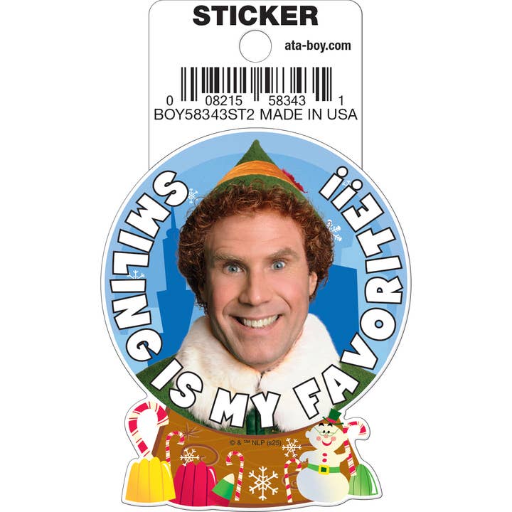 Little Shop of Magic Elf: Smiling Is My Favorite Die Cut Vinyl Sticker - 3" — Toys and Collectible