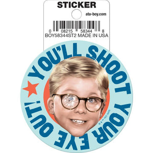 Little Shop of Magic Christmas Story: Shoot Your Eye Out Die Cut Vinyl Sticker - 3" — Toys and Collectible