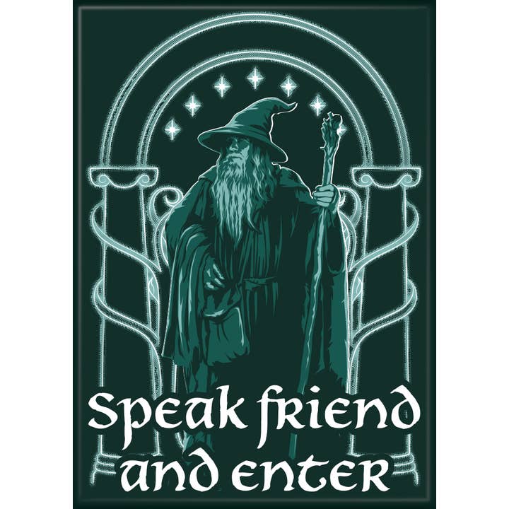 Little Shop of Magic Ata-Boy Magnets: Refrigerator Magnet - 2.5" x 3.5" - Lord of the Rings - Gandalf - Speak Friend and