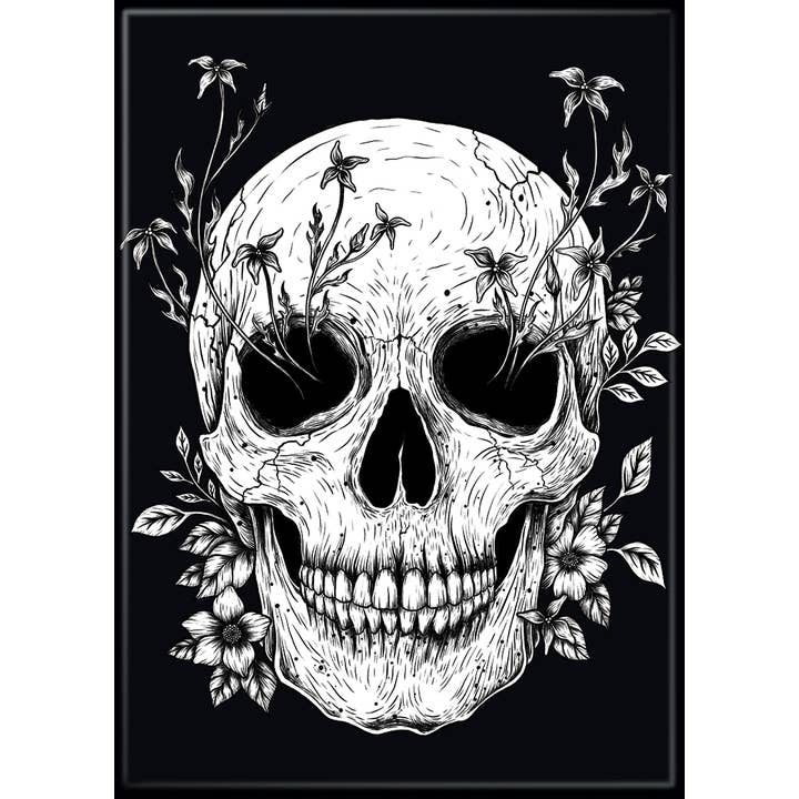Little Shop of Magic Episodic Drawing: Floral Skull Magnet — Toys and Collectible