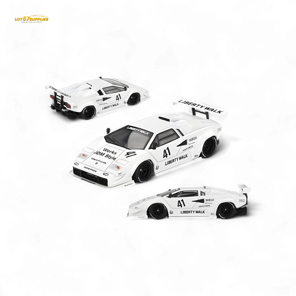 Mini-GT Lamborghini Countach LB-WORKS White 2024 Tokyo Auto Salon 1:64 MGT00966