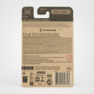 Matchbox 2021 Koenigsegg Gemera - Matchbox 70 Years Series 45/100 - Echo Six Hobbies