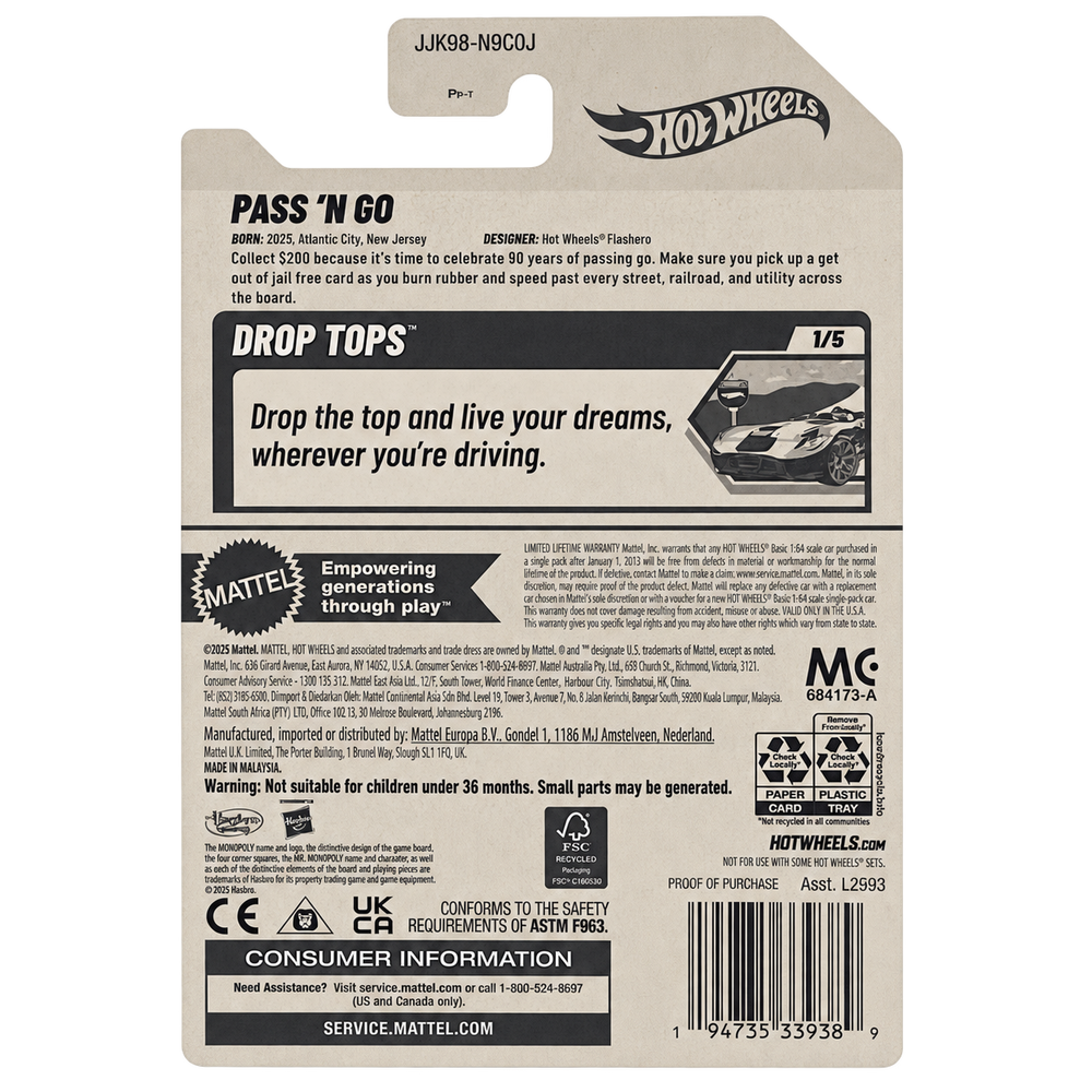 Hot Wheels Pass 'N Go | Drop Top Series 1/5