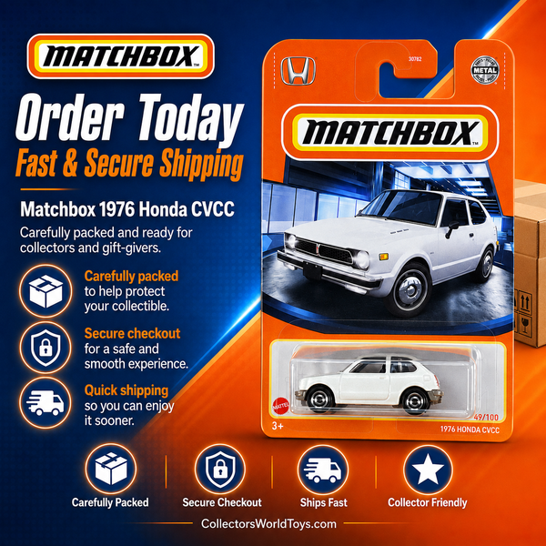 Matchbox 1976 Honda CVCC White 49/100 Die-Cast Collectible Car