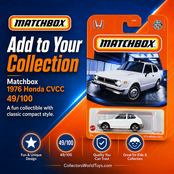 Matchbox 1976 Honda CVCC White 49/100 Die-Cast Collectible Car