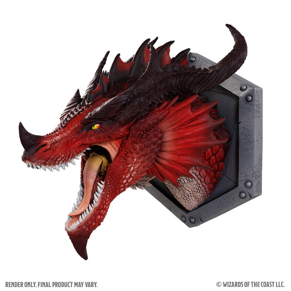 Little Shop of Magic D&D: Replicas of the Realms - Red Dragon 12" Trophy Plaque — RPG