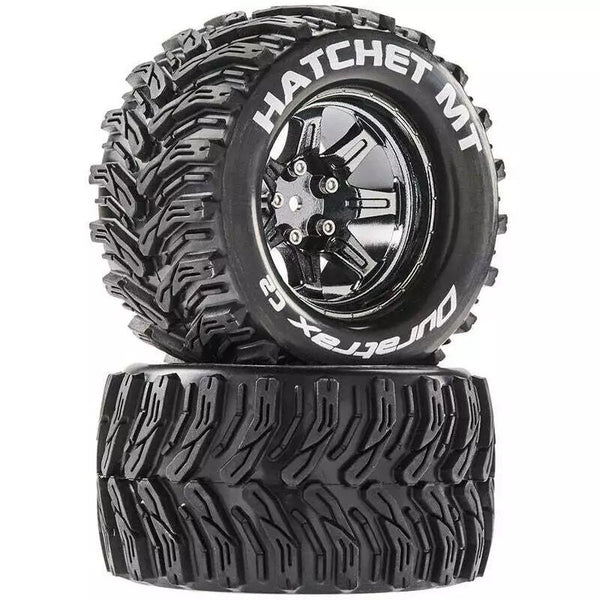 Duratrax DTXC5274 Lockup SC Mounted Soft Black 17mm Hex Pair