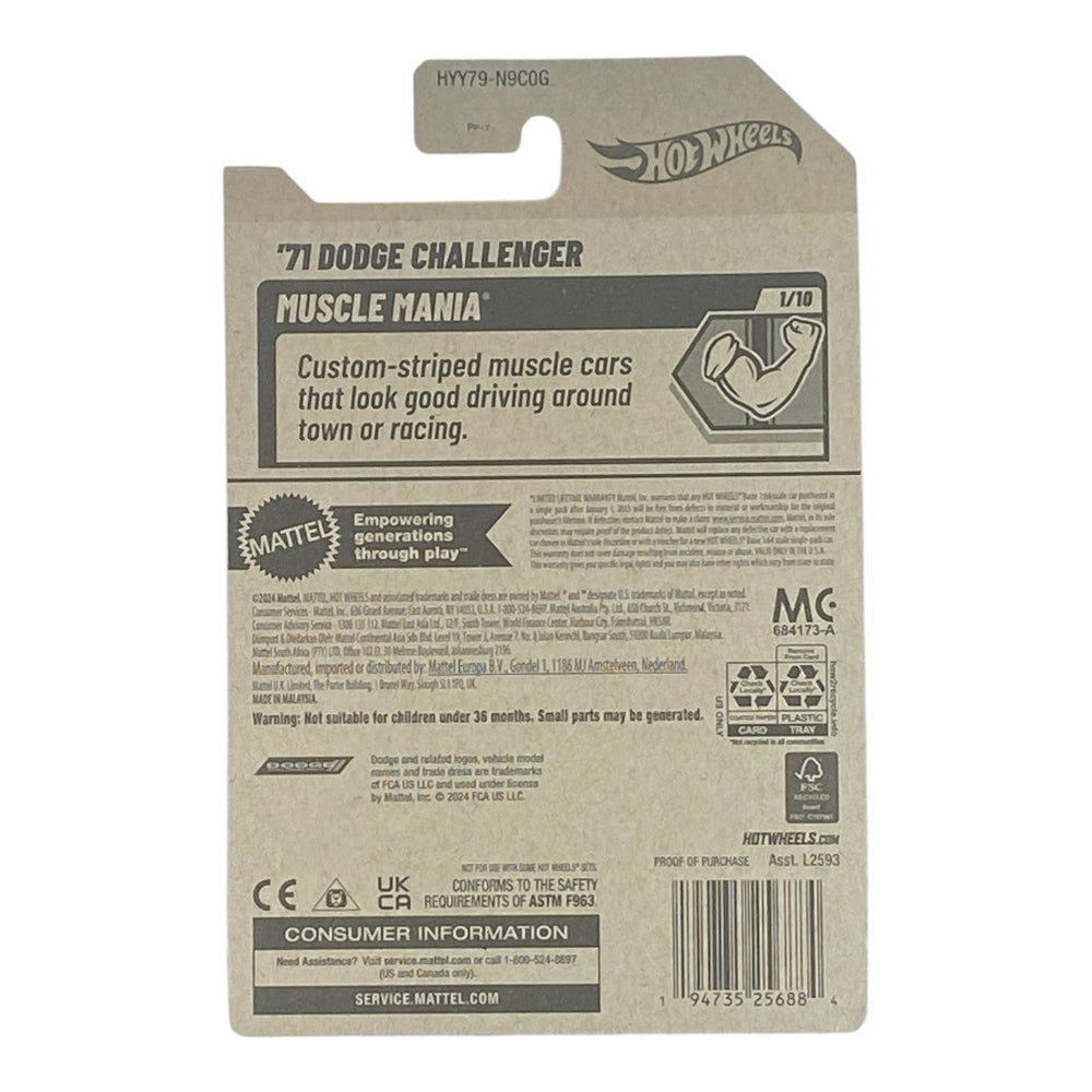 Hot Wheels '71 Dodge Challenger - Muscle Mania Series 1/10