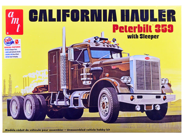 Skill 3 Model Kit Peterbilt 359 California Hauler with Sleeper Cab 1/25 Scale Model by AMT — Echo Six Hobbies, view 1