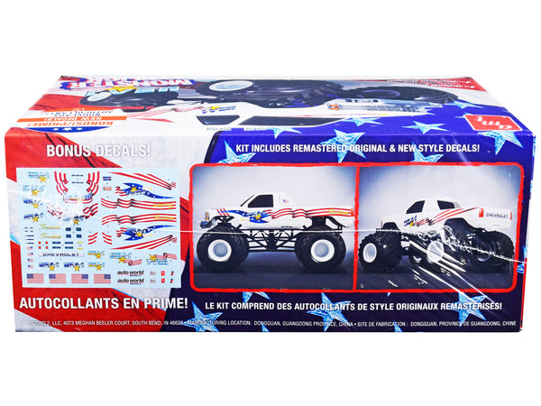 Skill 1 Snap Model Kit Chevrolet Silverado "USA-1" Monster Truck 1/32 Scale Model by AMT — Echo Six Hobbies, view 2