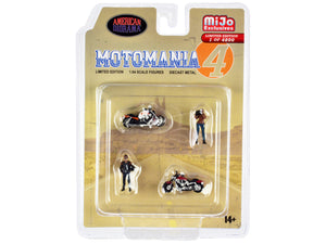 "Motomania 4" 4 piece Diecast Set (2 Figures and 2 Motorcycles) Limited Edition to 4800 pieces Worldwide 1/64 Scale Models by American Diorama — Echo Six Hobbies, view 1