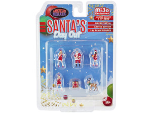 "Santa's Day Out" 6 piece Diecast Set (1 Male 2 Female 1 Reindeer 1 Present Figures and Accessories) Limited Edition to 4800 pieces Worldwide 1/64 Scale Models by American Diorama — Echo Six Hobbies, view 1