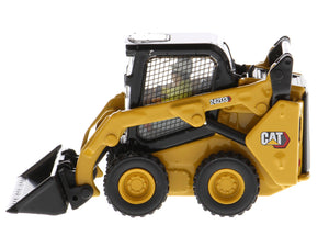 CAT Caterpillar 242D3 Wheeled Skid Steer Loader with Work Tools and Operator Yellow "High Line Series" 1/50 Diecast Model by Diecast Masters — Echo Six Hobbies, view 3