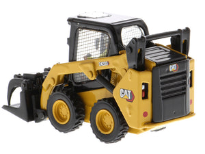 CAT Caterpillar 242D3 Wheeled Skid Steer Loader with Work Tools and Operator Yellow "High Line Series" 1/50 Diecast Model by Diecast Masters — Echo Six Hobbies, view 4