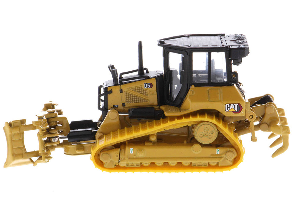 CAT Caterpillar D5 Track-Type Dozer Yellow with Fine Grading Undercarriage and Foldable Blade "High Line Series" 1/87 (HO) Scale Diecast Model by Diecast Masters — Echo Six Hobbies, view 1