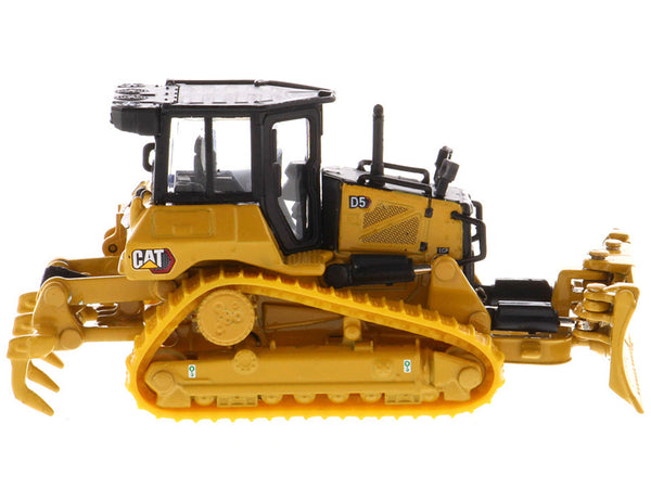 CAT Caterpillar D5 Track-Type Dozer Yellow with Fine Grading Undercarriage and Foldable Blade "High Line Series" 1/87 (HO) Scale Diecast Model by Diecast Masters — Echo Six Hobbies, view 3