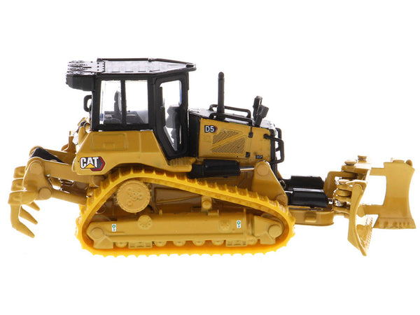 CAT Caterpillar D5 Track-Type Dozer Yellow with Fine Grading Undercarriage and Foldable Blade "High Line Series" 1/87 (HO) Scale Diecast Model by Diecast Masters — Echo Six Hobbies, view 4