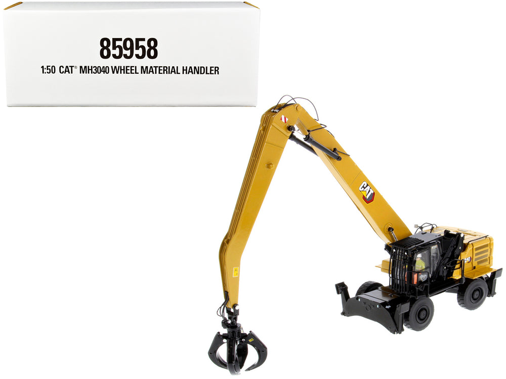 CAT Caterpillar MH3040 Wheel Material Handler with Operator "High Line Series" 1/50 Diecast Model by Diecast Masters — Echo Six Hobbies, view 1