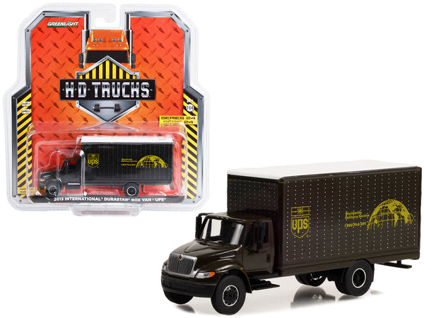 2013 International Durastar Box Van "UPS (United Parcel Service) Worldwide Delivery Service" "Heavy Duty H.D. Trucks" Series 24 1/64 Diecast Model Car by Greenlight — Echo Six Hobbies, view 1