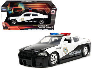 2006 Dodge Charger Police Black and White "Policia Civil" "Fast & Furious" Series 1/24 Diecast Model Car by Jada — Echo Six Hobbies, view 1